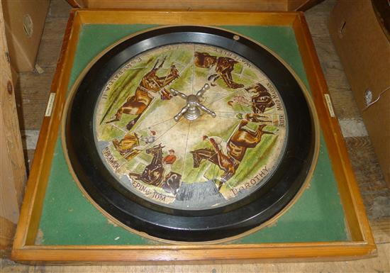 F. H Ayres Sandown roulette Horse Racing Game (Finch Mason), in original box with lift-off lid & ivorine plaque(-)